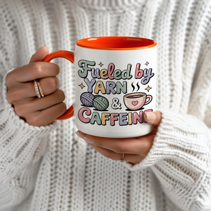 Fueled by Yarn and Caffeine Crochet Mug