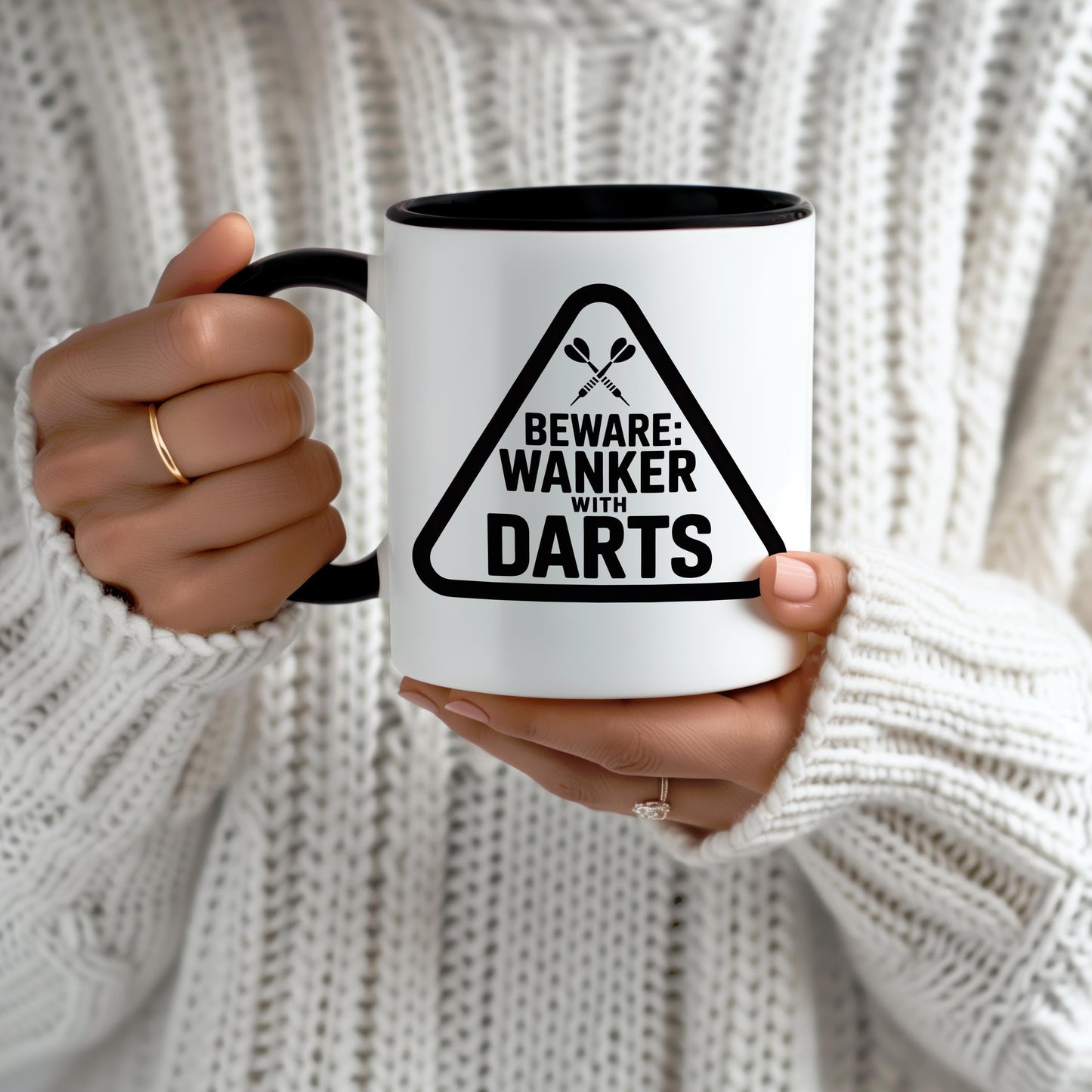 Beware Wanker With Darts Mug