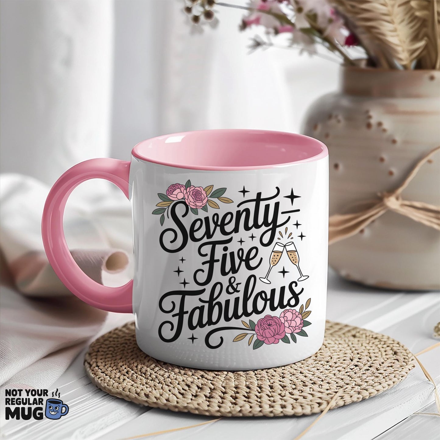 Seventy-Five and Fabulous 75th Birthday Mug