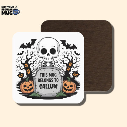Custom Halloween Skeleton Mug with Personalized Name