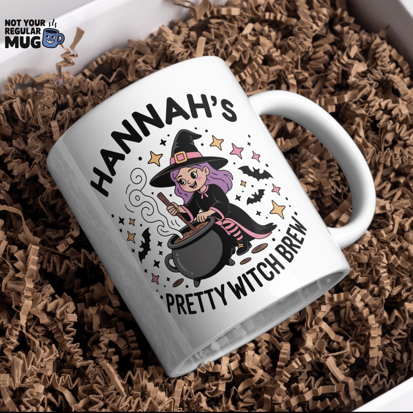 Personalised Pretty Witch Halloween Mug