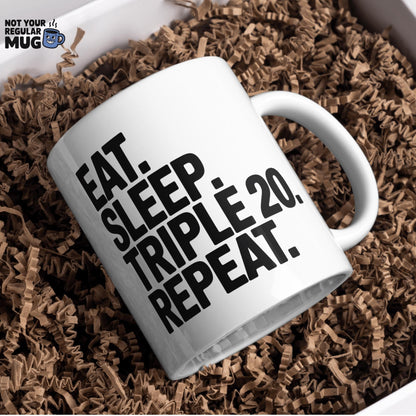 Eat Sleep Triple 20 Repeat Darts Mug