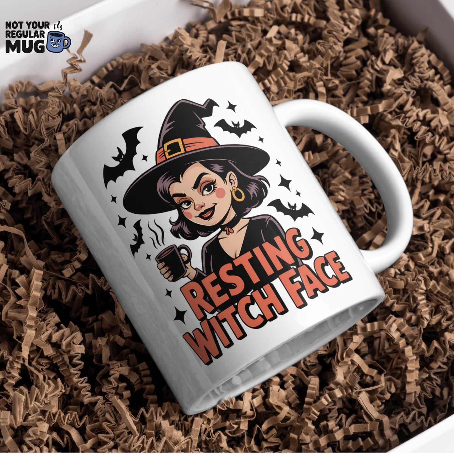 Resting Witch Face Halloween Mug