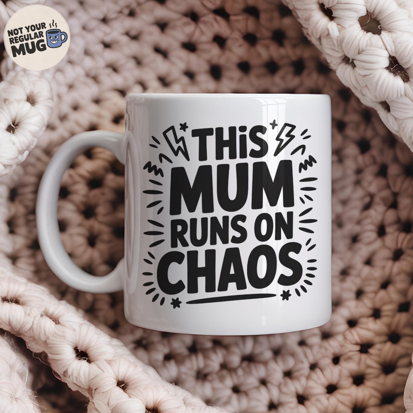 This Mum Runs On Chaos Mug