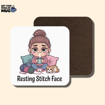 Resting Stitch Face Crochet Mug