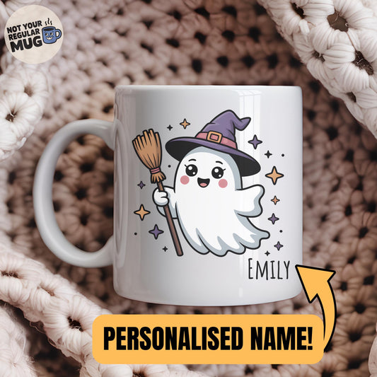 Personalised Witch Ghost Halloween Mug
