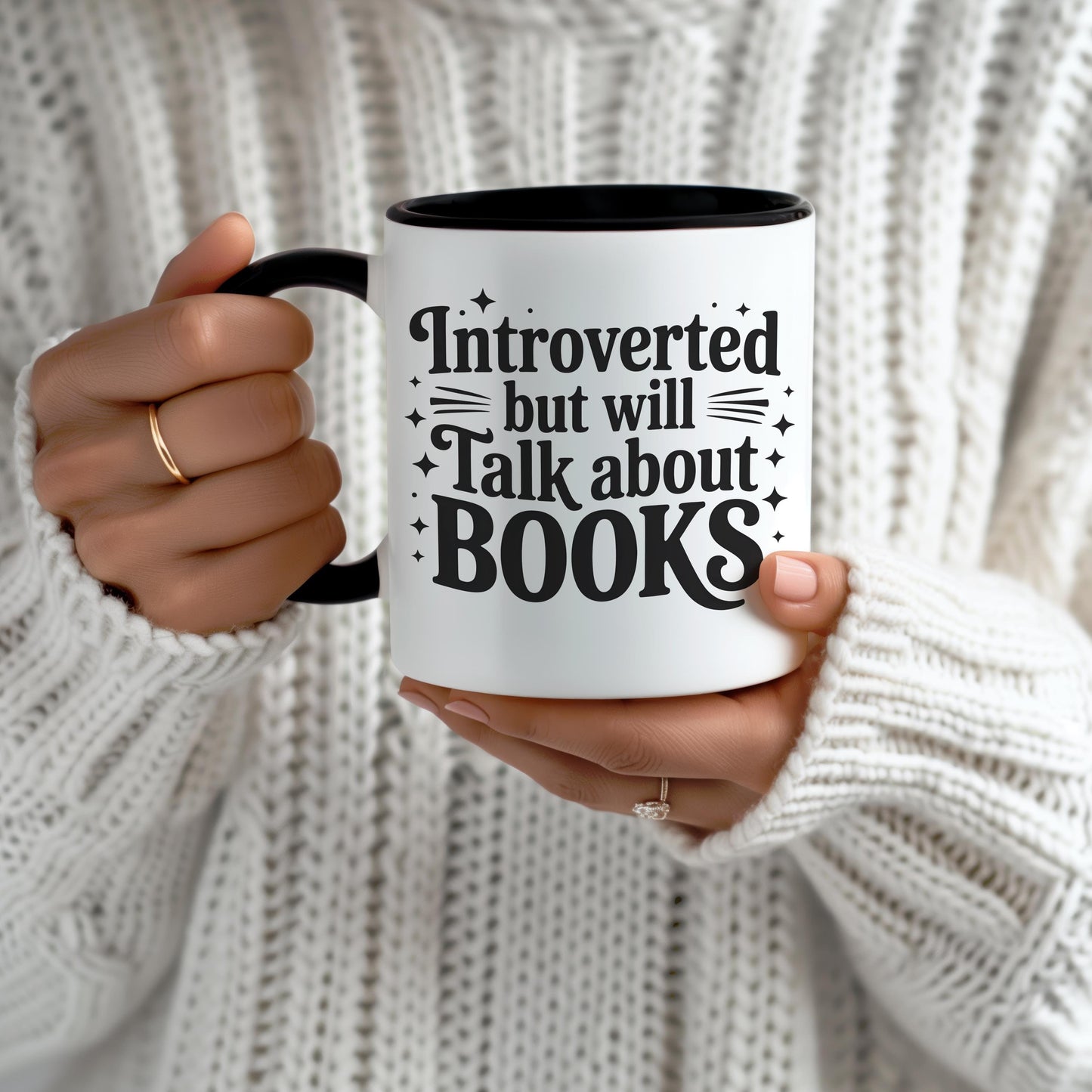 Introverted But Will Talk About Books Book Lover Mug
