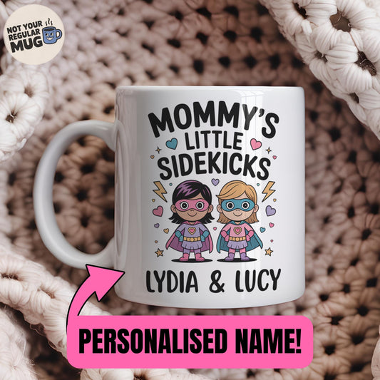 Personalised Mom Mug, Mommy’s Little Sidekicks