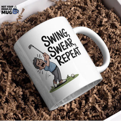 Swing Swear Repeat Golf Mug
