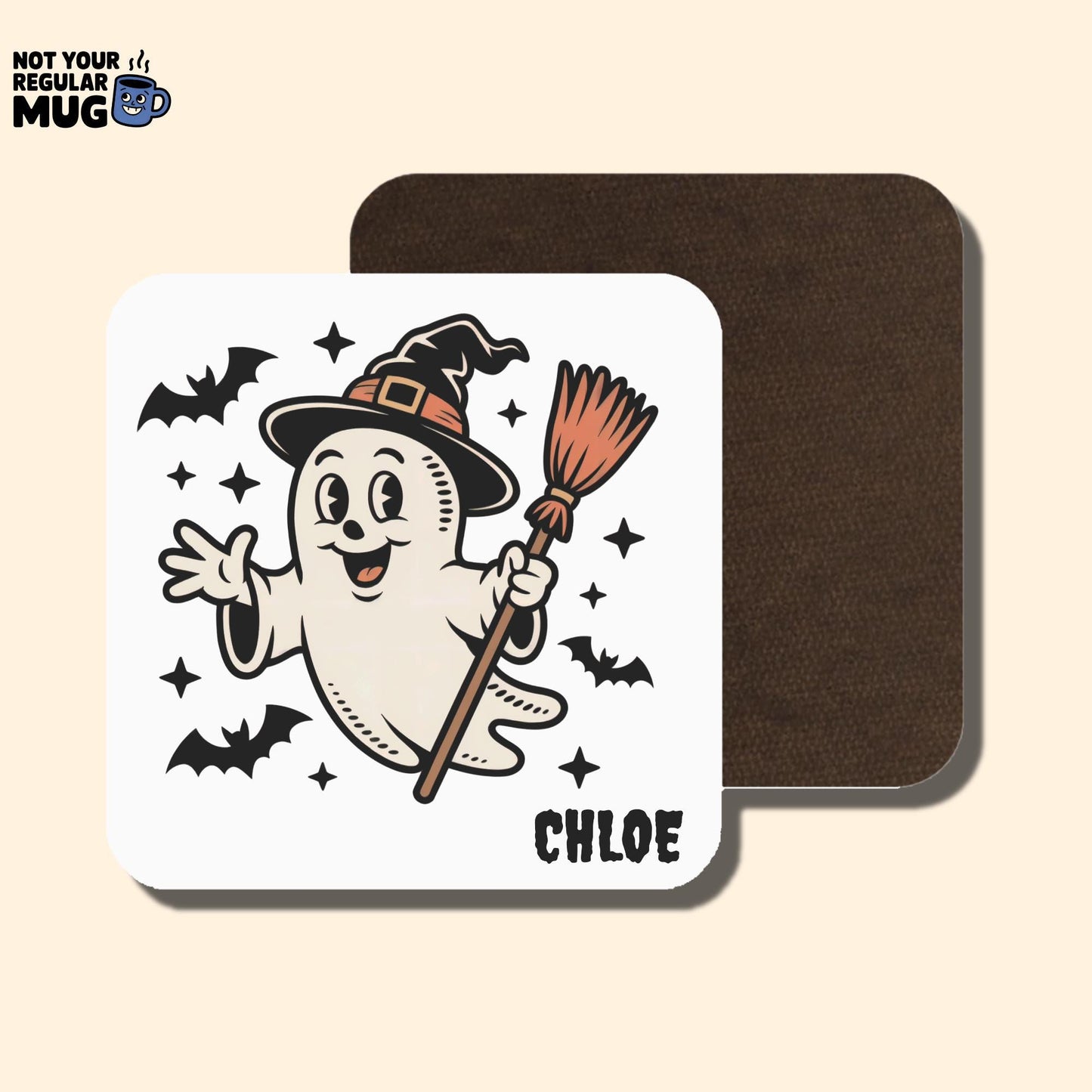 Personalised Vintage Ghost Halloween Mug