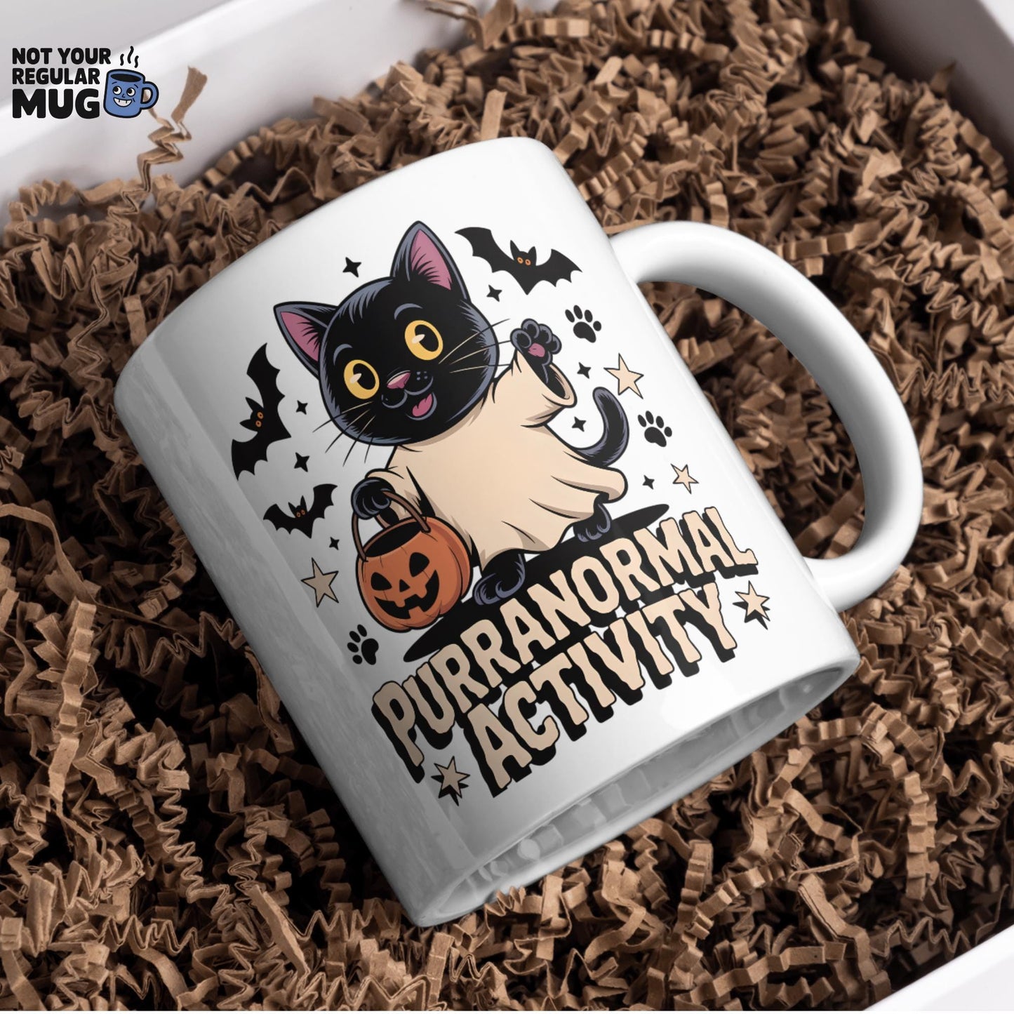 Purranormal Activity Halloween Black Cat Mug