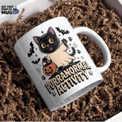 Purranormal Activity Halloween Black Cat Mug