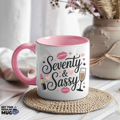 Funny 70th Birthday Mug - Seventy & Sassy