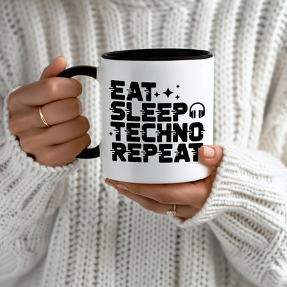 Eat Sleep Techno Repeat Mug