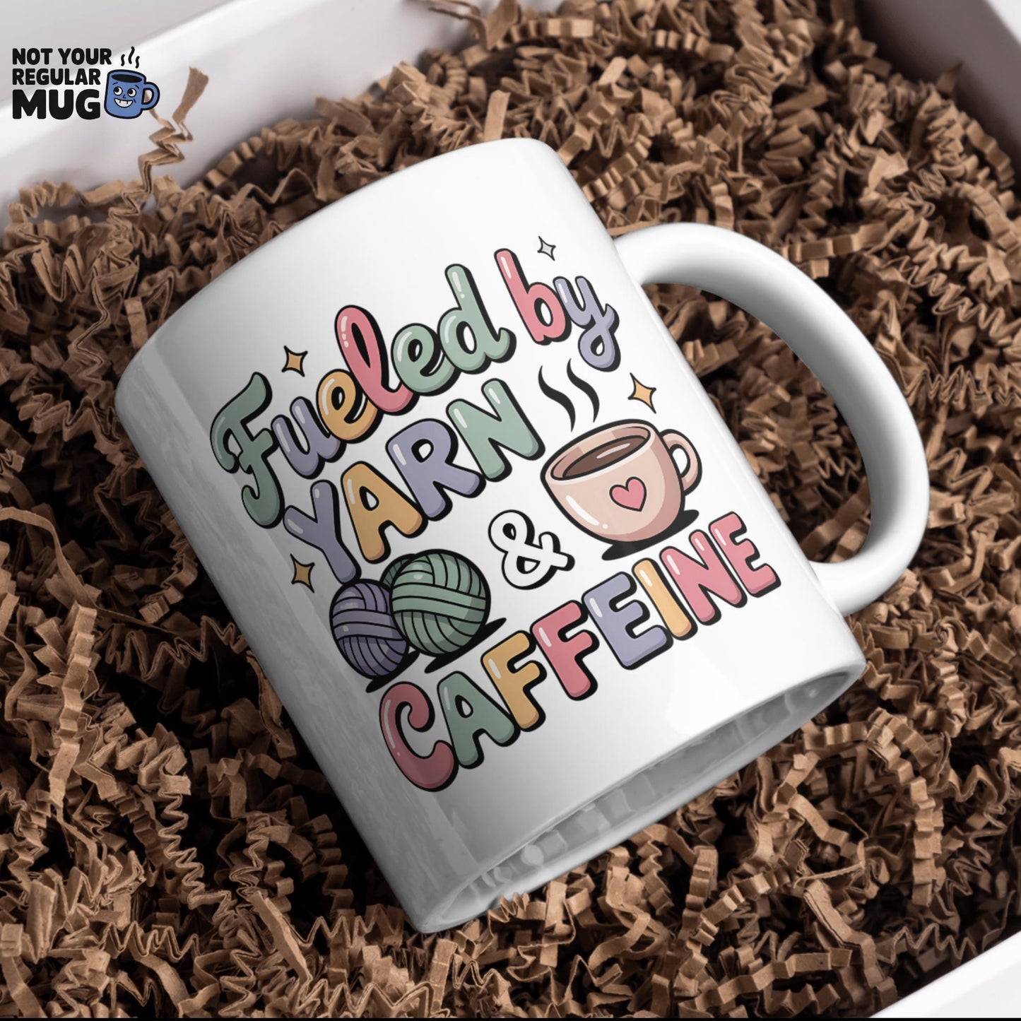 Fueled by Yarn and Caffeine Crochet Mug