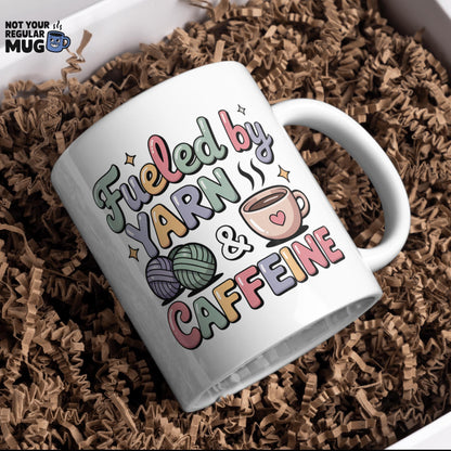 Fueled by Yarn and Caffeine Crochet Mug