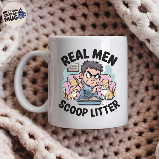 Real Men Scoop Litter Cat Mug
