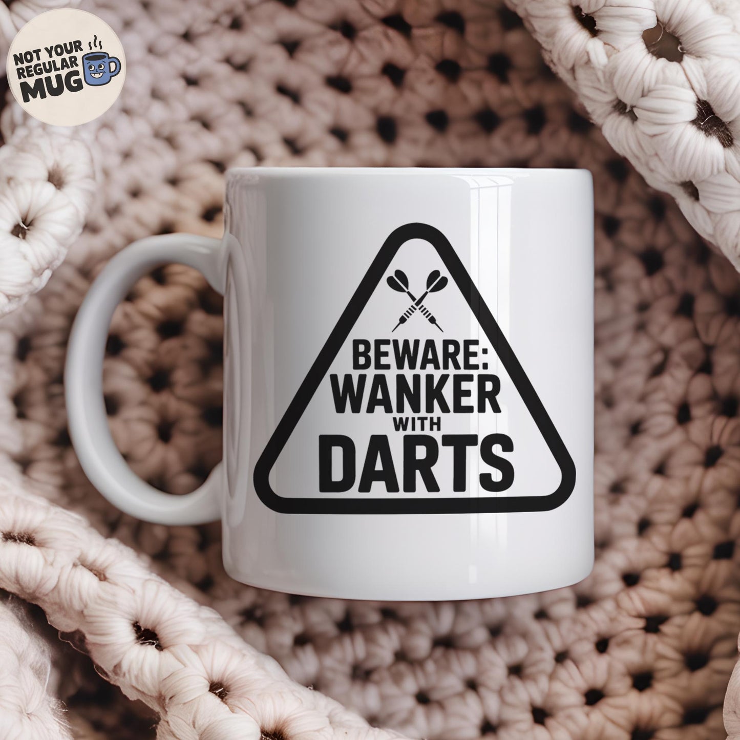 Beware Wanker With Darts Mug