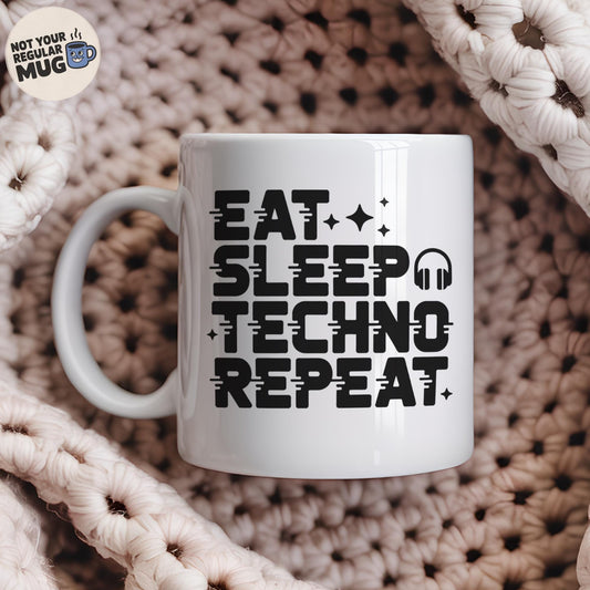 Eat Sleep Techno Repeat Mug