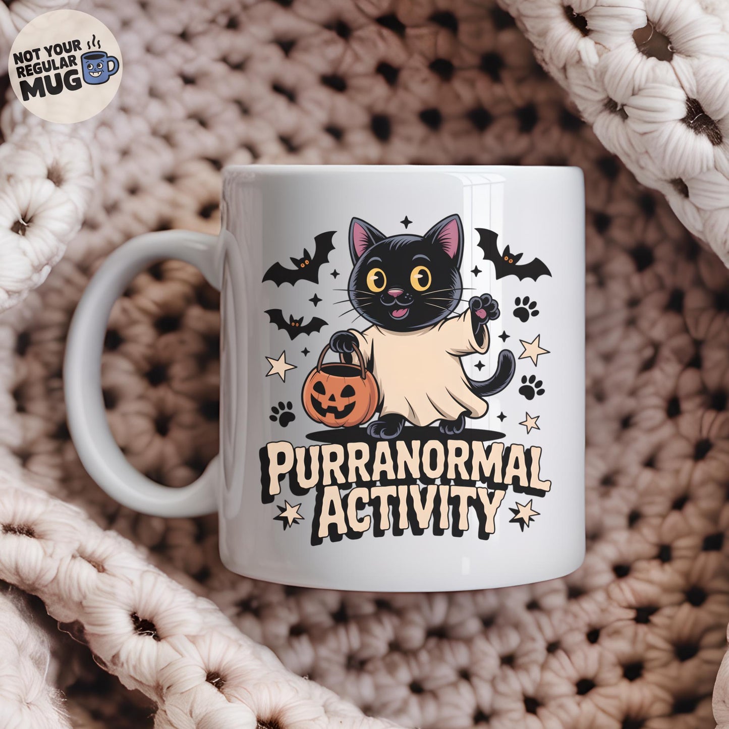 Purranormal Activity Halloween Black Cat Mug