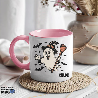 Personalised Vintage Ghost Halloween Mug