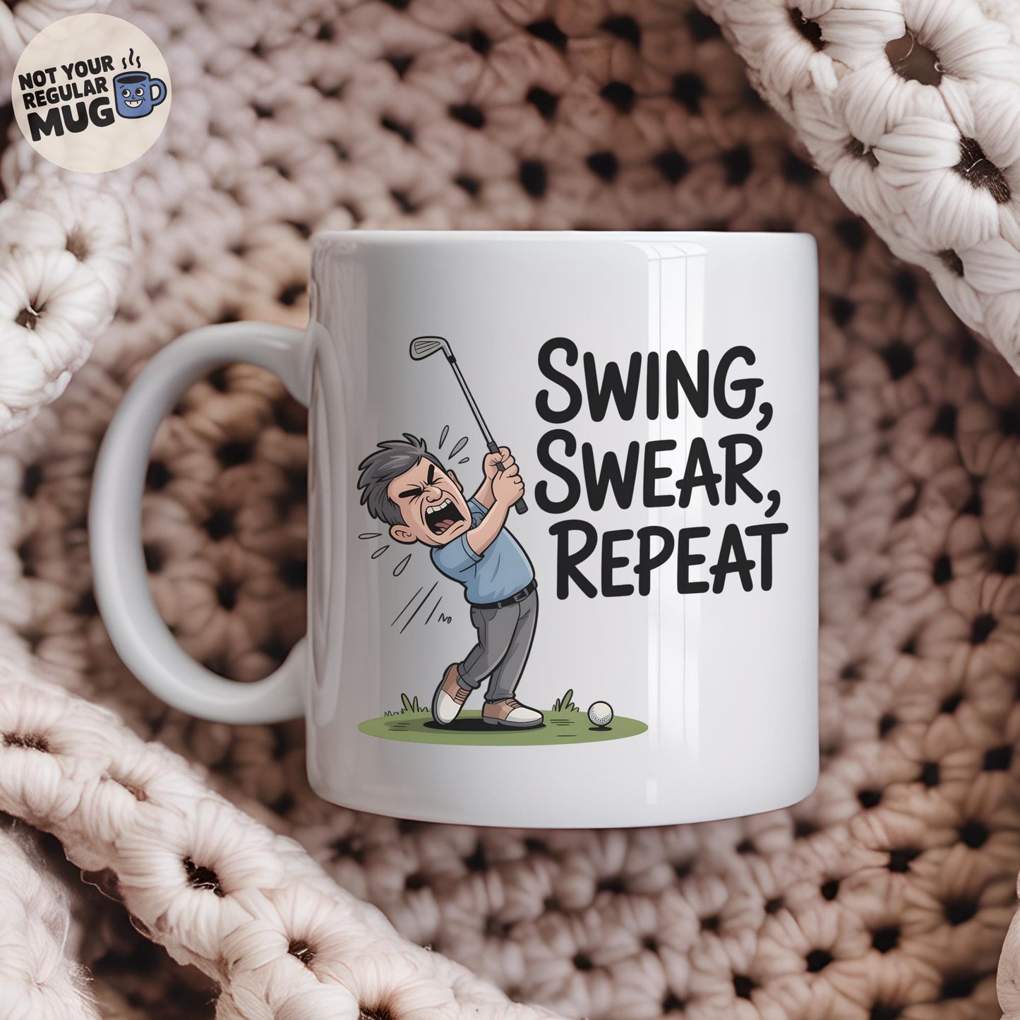 Swing Swear Repeat Golf Mug