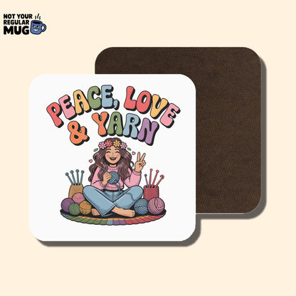 Peace Love and Yarn Crochet Mug