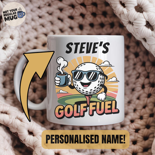 Personalised Golf Fuel Mug - Custom Golf Coffee Mug with Name