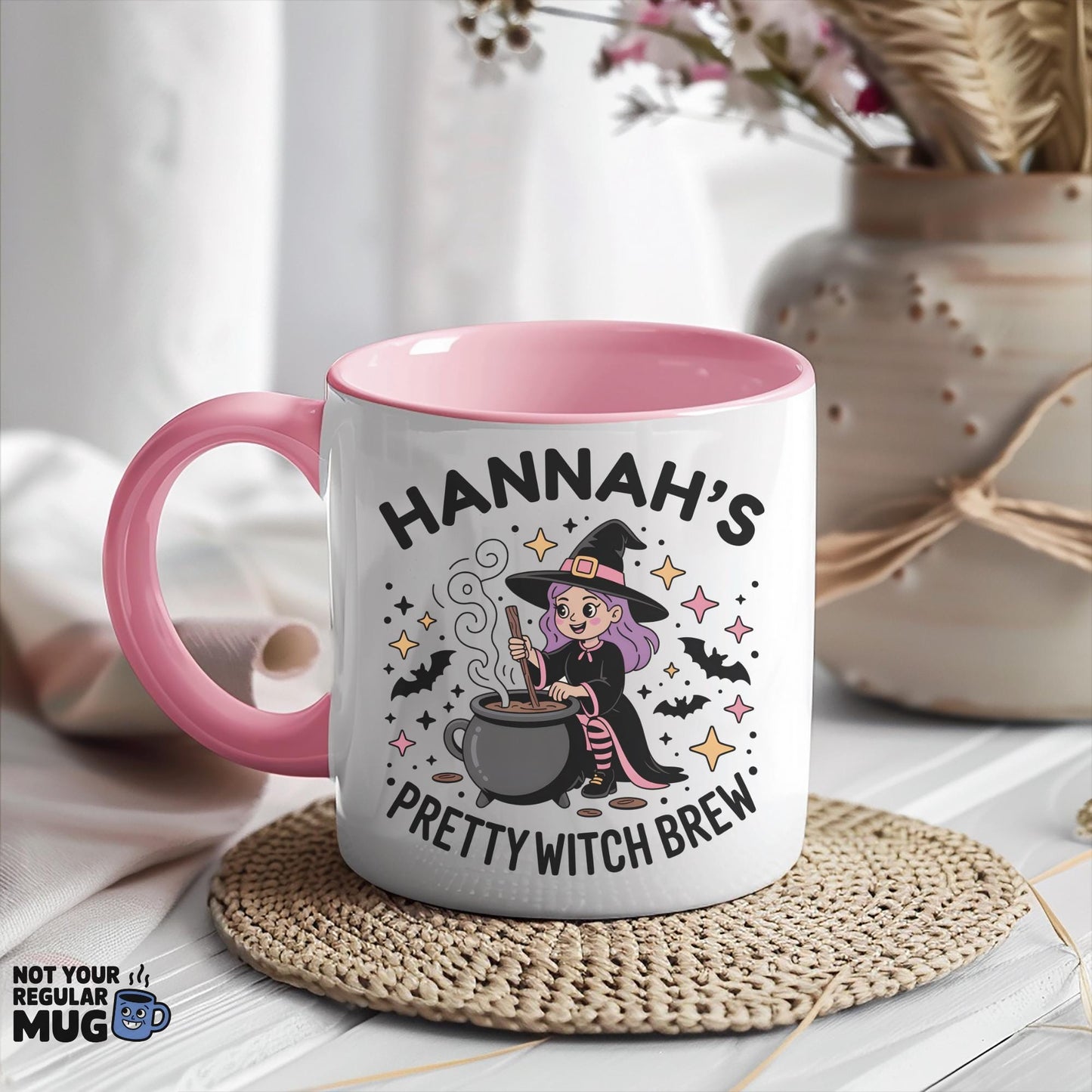 Personalised Pretty Witch Halloween Mug