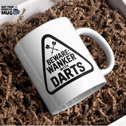 Beware Wanker With Darts Mug