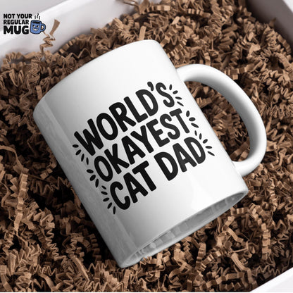 World’s Okayest Cat Dad Mug