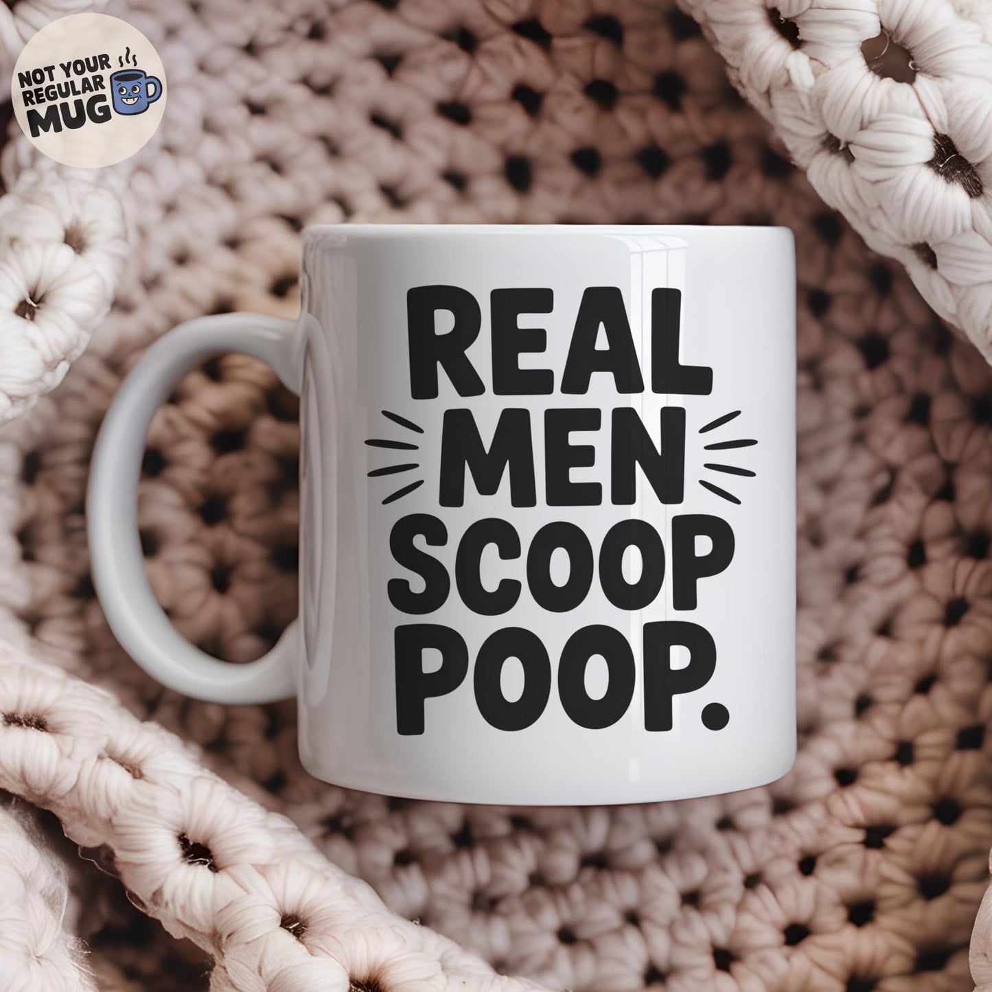 Real Men Scoop Poop Cat Dad Mug