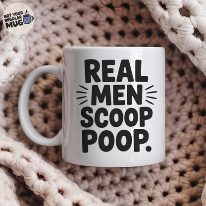 Real Men Scoop Poop Cat Dad Mug