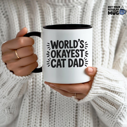 World’s Okayest Cat Dad Mug