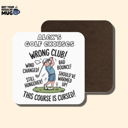 Personalised Golf Excuses Mug – Funny Custom Golf Mug with Name