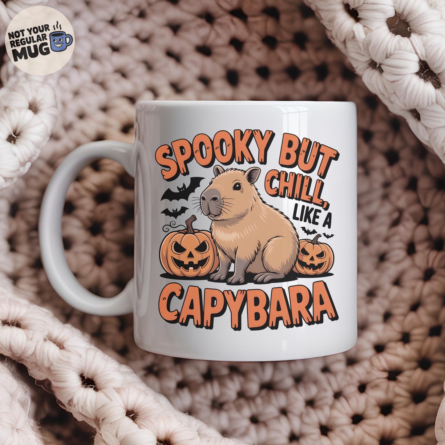 Halloween Capybara Mug “Spooky but Chill”