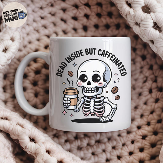 Dead Inside But Caffeinated Halloween Mug